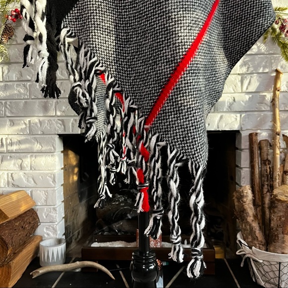 Ardene- Striped Poncho with fringe - Picture 8 of 8